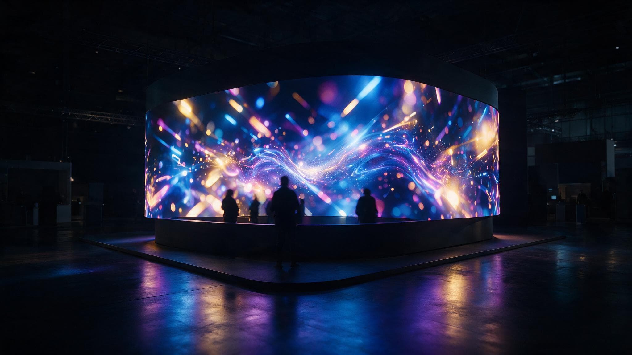 Curved LED-Videowand auf einem Messestand