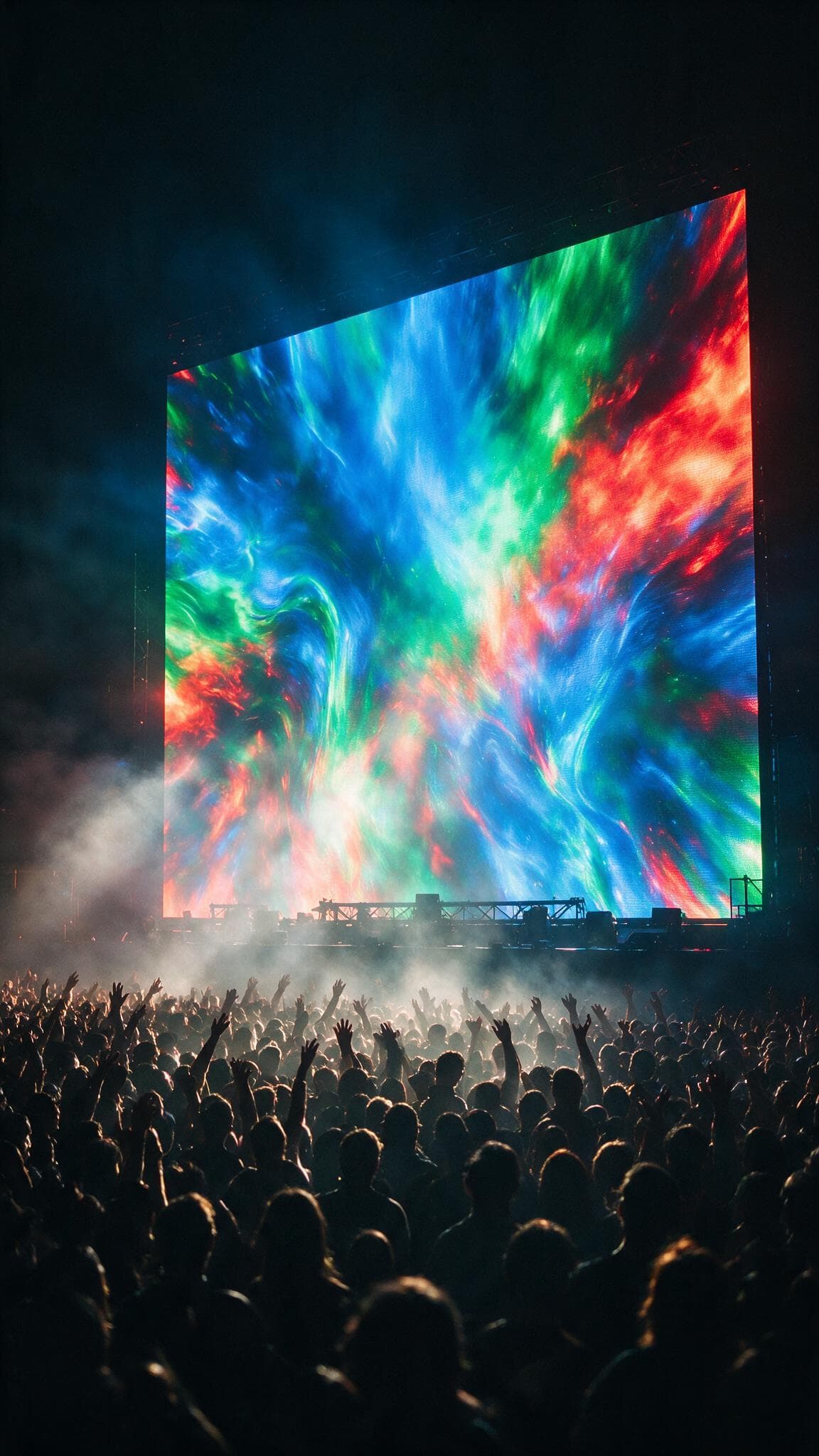 Gemietete LED-Videowand als Bühnen-Backdrop bei einem Event — komplett betreut